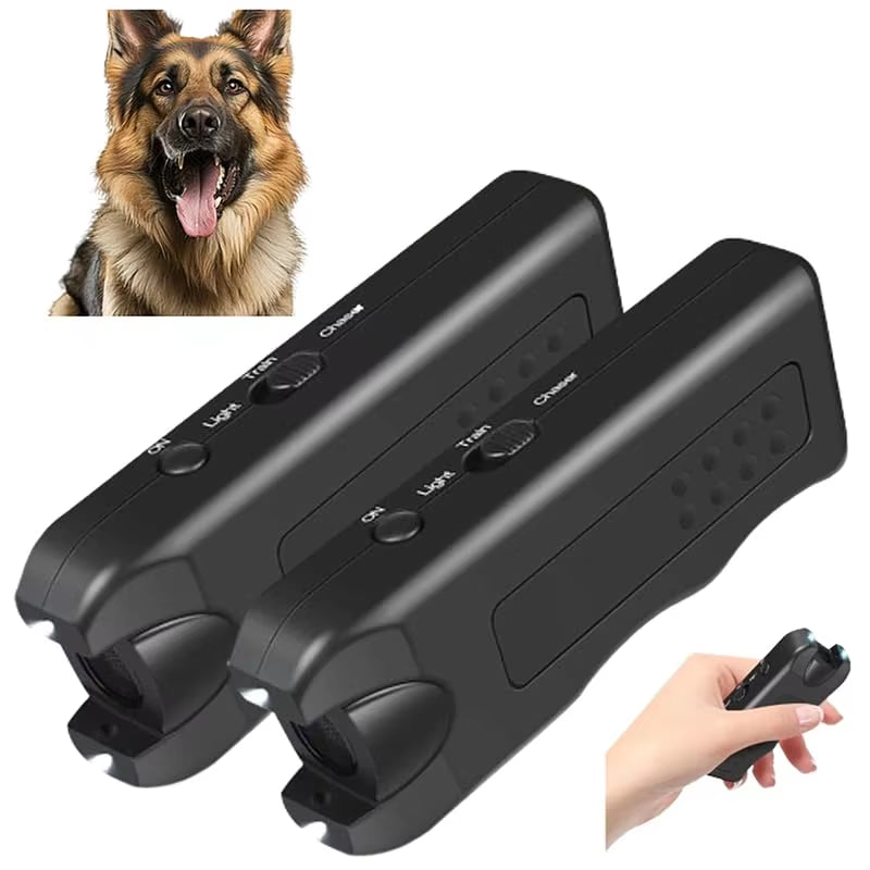 Dog Repeller Portable Ultrasonic Deterrent Handheld Anti-Barking 3In1 Dog Training Device Repel Animals Pets Dog Trainer