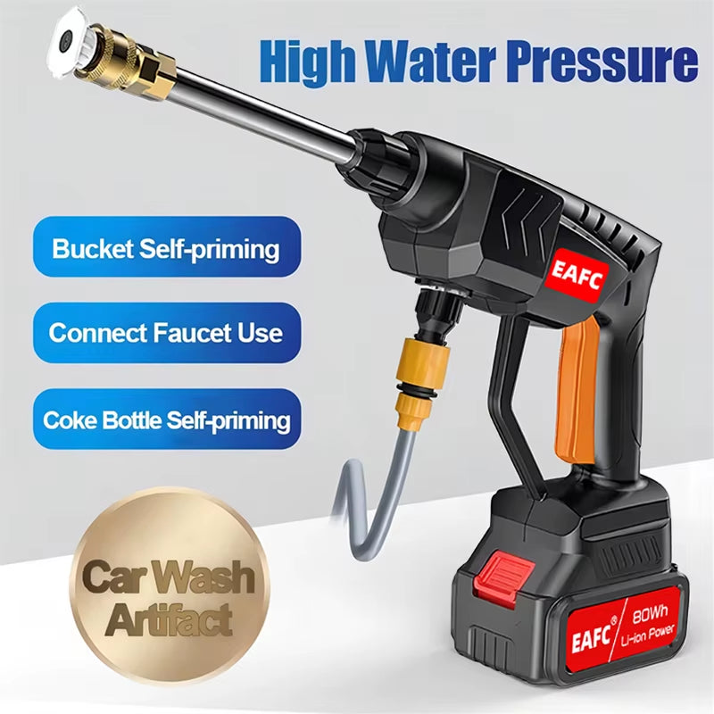 500W Portable High Pressure Car Washer Rechargeable Car Washing Gun Electric Water Gun Foam Machine for 21V Makita Battery