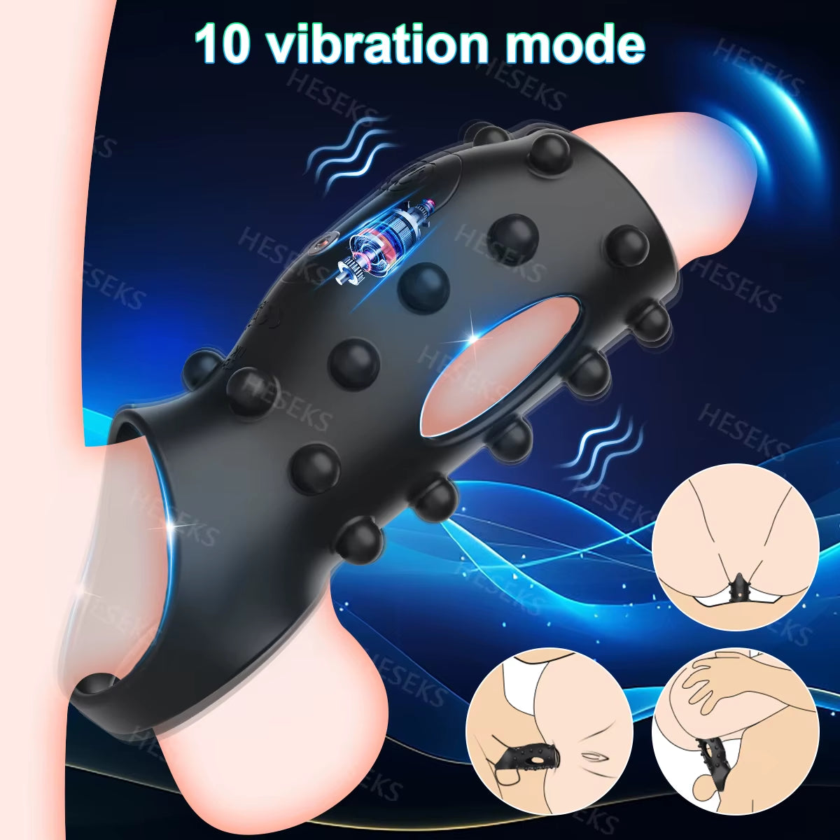 Vibrating Penis Sleeve Cock Ring G Spot Stimulate Women Penis Ring Vibrator Delay Ejaculation Adult Sex Toys for Men 18+