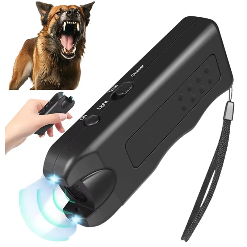 Dog Repeller Portable Ultrasonic Deterrent Handheld Anti-Barking 3In1 Dog Training Device Repel Animals Pets Dog Trainer