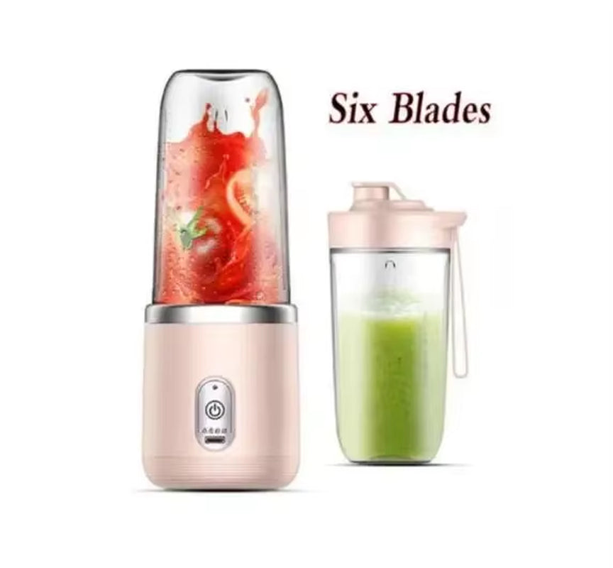 Portable Blender Bottle Electric 6 Blades Multifunction Juice Blender Fresh Juice Smoothie Blender Ice Crushcup Food Processor