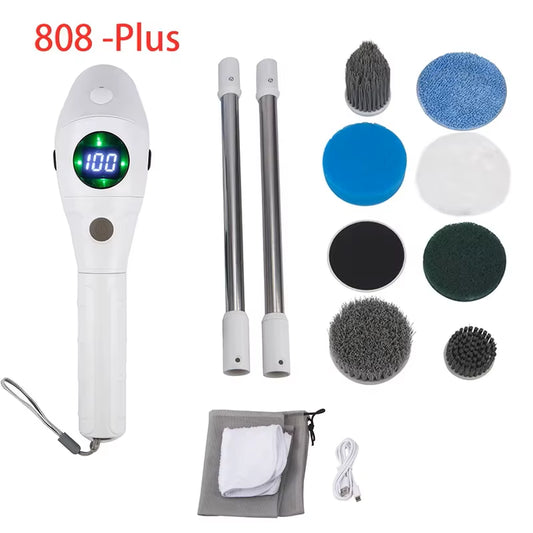 10 In-1 Household Cleaning Brush Multifunctional Electric Cleaning Brush Bathroom Cleaning Toilet Brush with Voice Announcemen