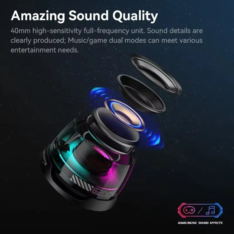 Portable Bluetooth Speaker HECATE G200 RGB Lighting Magnetic Speaker BT5.3 Mini Sound Box 7 Hours Playback Phone Holder