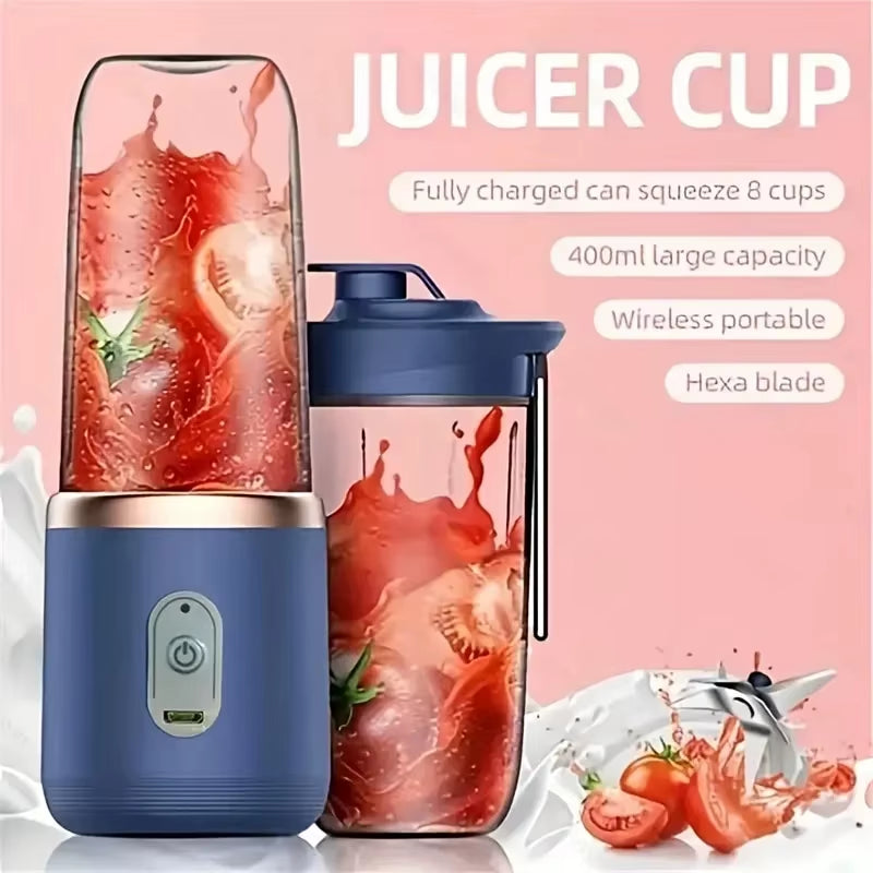 Portable Blender Bottle Electric 6 Blades Multifunction Juice Blender Fresh Juice Smoothie Blender Ice Crushcup Food Processor