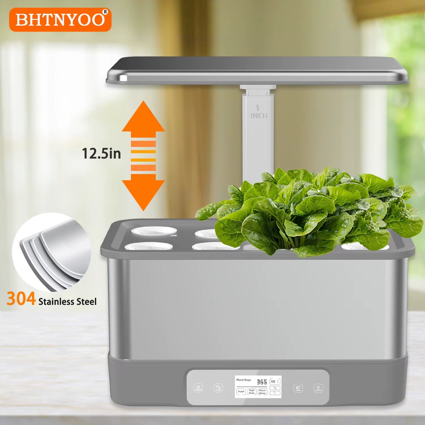 Wifi Indoor Garden,Hydroponics Growing System Kit,8 Pods Herbs Soilless Planting Gardening Box with LED Grow Lights -Remote