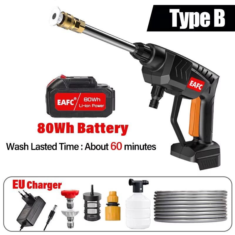 500W Portable High Pressure Car Washer Rechargeable Car Washing Gun Electric Water Gun Foam Machine for 21V Makita Battery