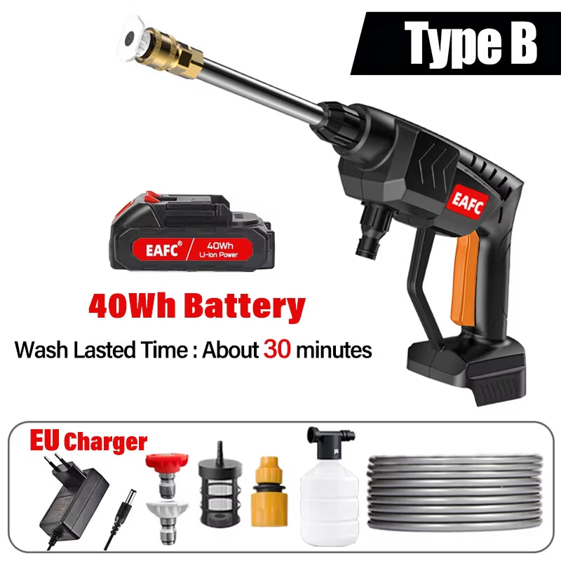 500W Portable High Pressure Car Washer Rechargeable Car Washing Gun Electric Water Gun Foam Machine for 21V Makita Battery